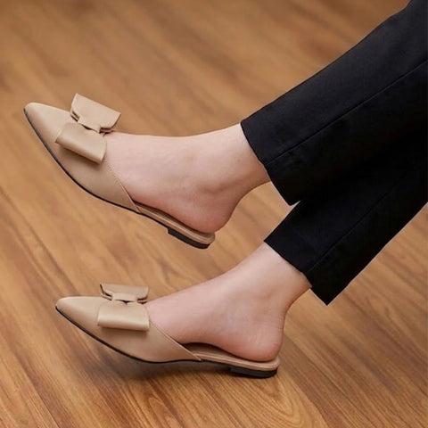 Bow Grace Mule - Beige
