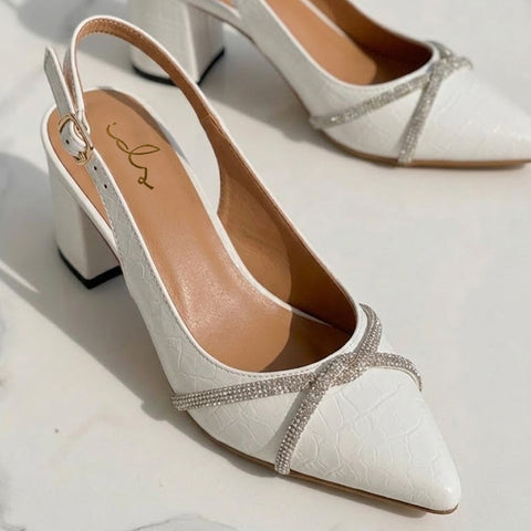 Twisted Chain Block Heel CourtShoe