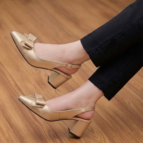 Elegant Bow Detail Sling Back