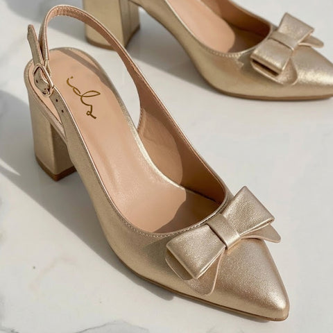 Elegant Bow Detail Sling Back