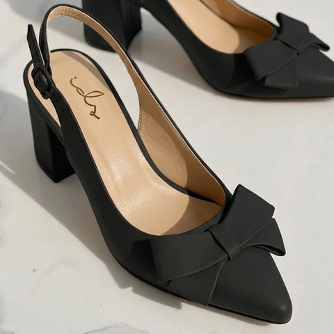Classic Bow Tie Sling Back - Black