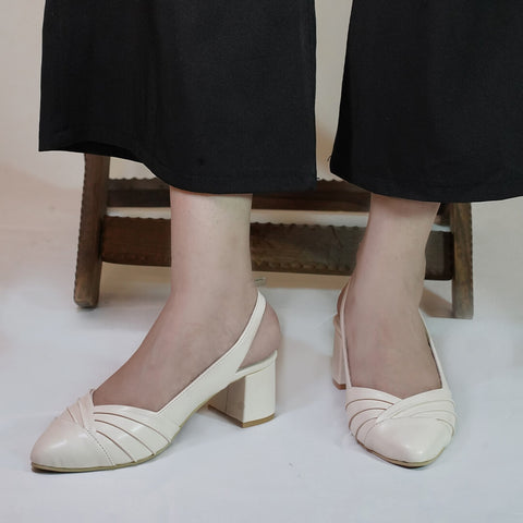 Pointed  Stripes Sling Back