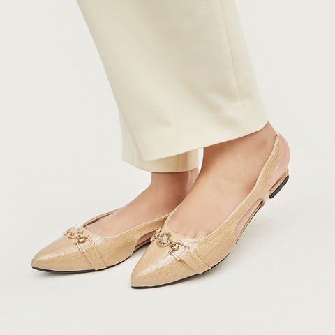 Febo croc closed toe flats - Beige