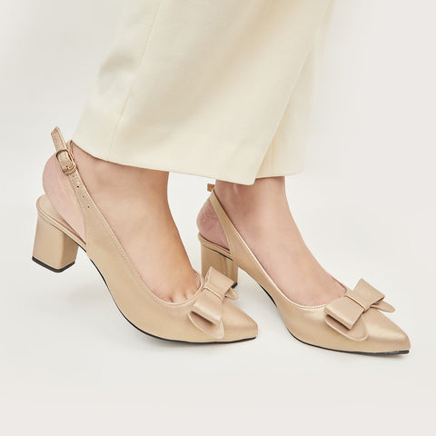Elegant Bow Detail Sling Back