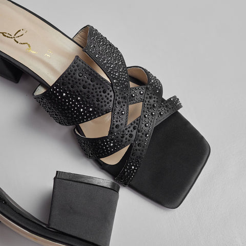 GLIMMER GLIDE BLOCK HEEL-BLACK