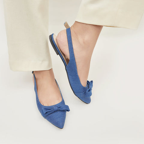 Denim Bow Pump