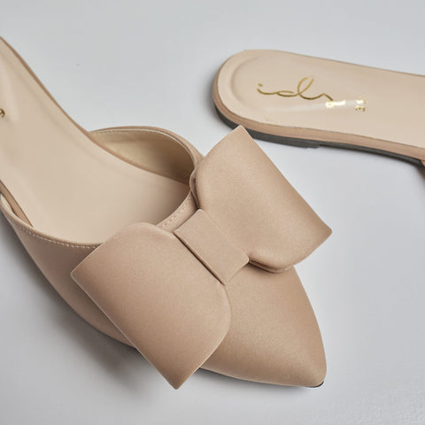 Bow Grace Mule - Beige