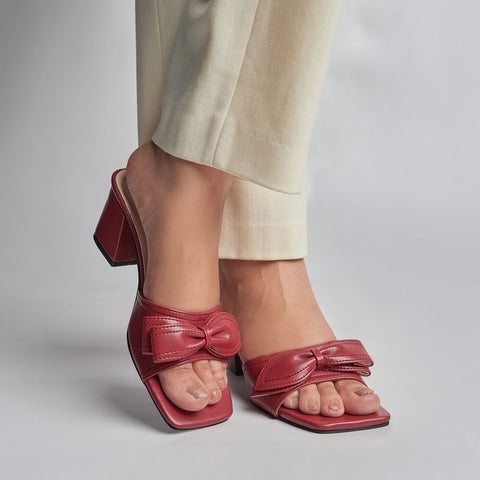 Solid Bunches Heel - Maroon