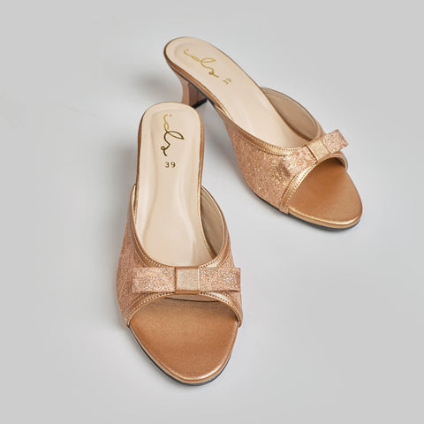 ZARA GOLD CHARM MESH HEEL-GOLD