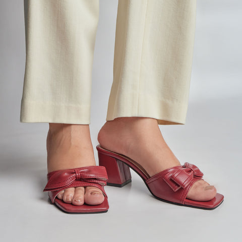 Solid Bunches Heel - Maroon