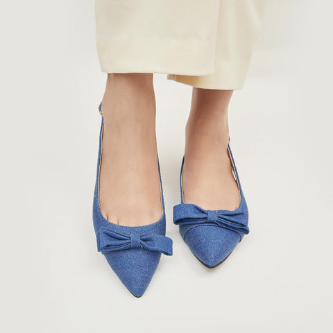 Denim Bow Pump