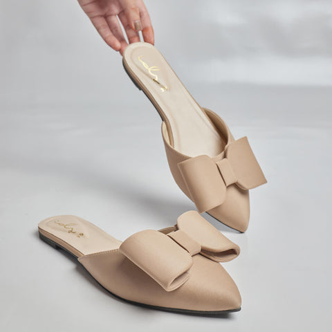 Bow Grace Mule - Beige