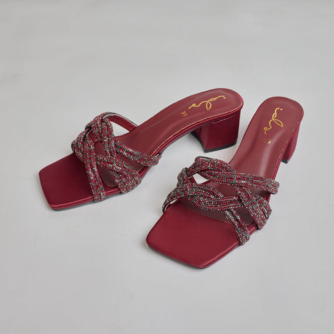 SPARKLIT TWIST HEEL - MAROON