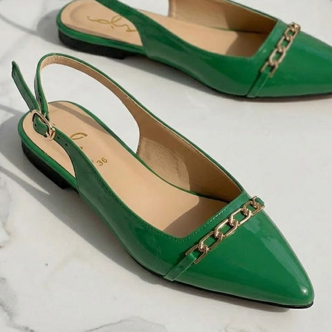 Glamorous Chained Pointed Mule