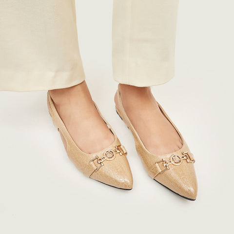 Febo croc closed toe flats - Beige