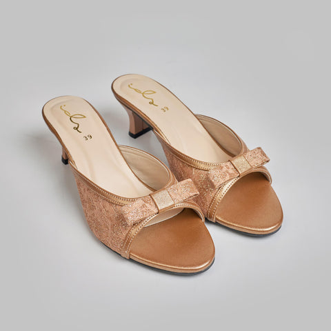 ZARA GOLD CHARM MESH HEEL-GOLD