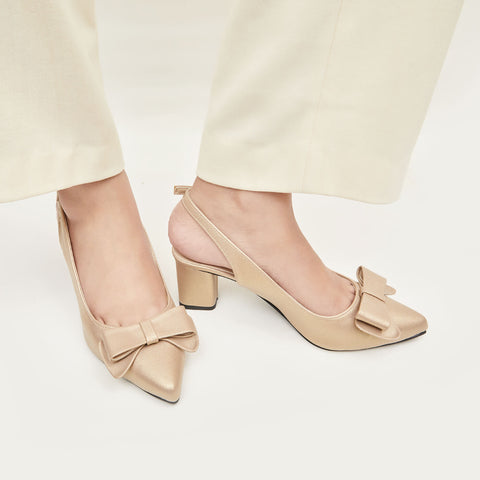 Elegant Bow Detail Sling Back