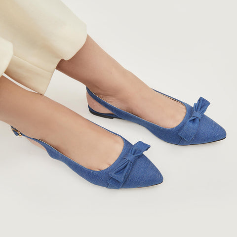 Denim Bow Pump