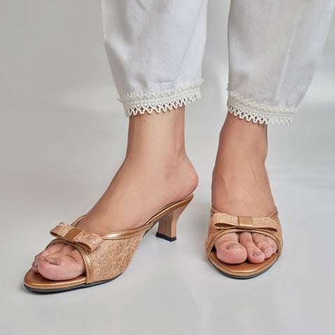 ZARA GOLD CHARM MESH HEEL-GOLD