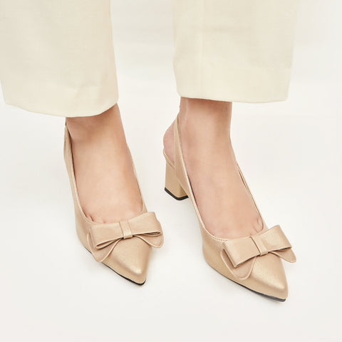 Elegant Bow Detail Sling Back