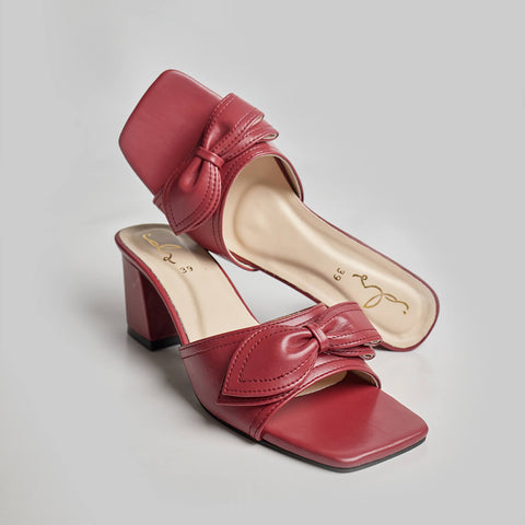 Solid Bunches Heel - Maroon