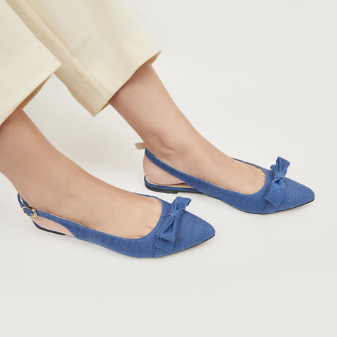 Denim Bow Pump