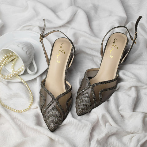 Glittery Transaparent court shoes