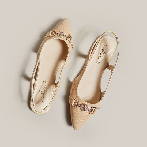 Febo croc closed toe flats - Beige