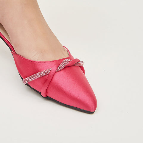Gem Pointed Mule - Pink