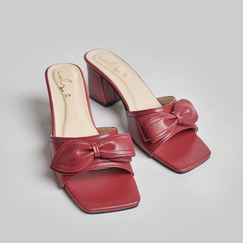 Solid Bunches Heel - Maroon