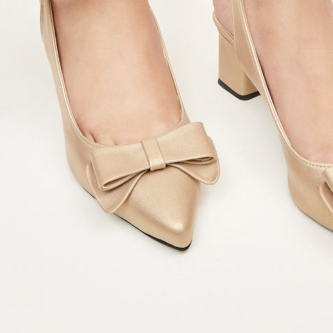 Elegant Bow Detail Sling Back