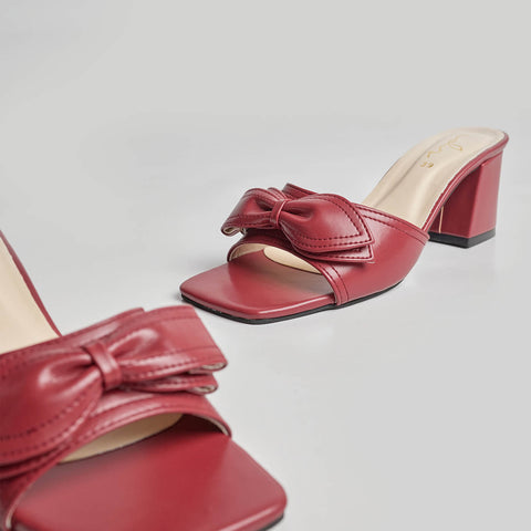 Solid Bunches Heel - Maroon