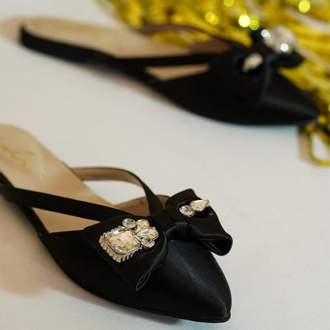 Nueva Satin Bow Mule