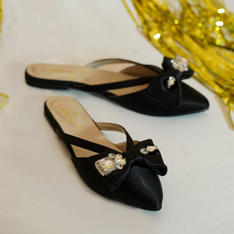 Nueva Satin Bow Mule