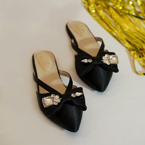 Nueva Satin Bow Mule