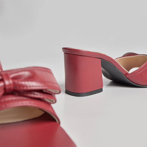 Solid Bunches Heel - Maroon