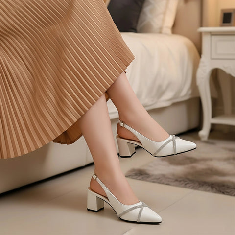 Twisted Chain Block Heel CourtShoe