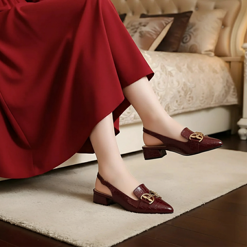 Fab Croc Buckled Sling Back