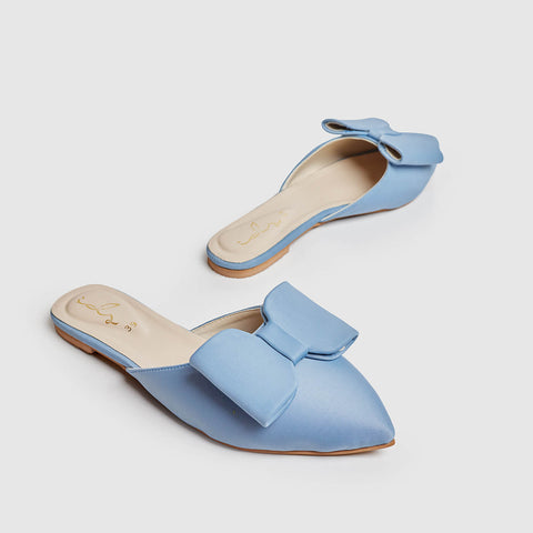 Bow Grace Mule - Blue