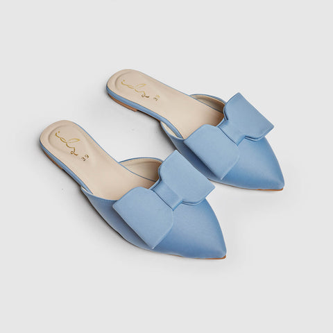 Bow Grace Mule - Blue