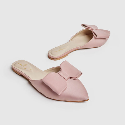 Bow Grace Mule - Nude Pink