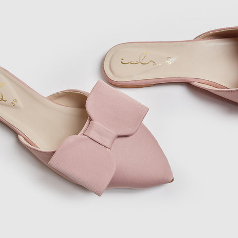 Bow Grace Mule - Nude Pink