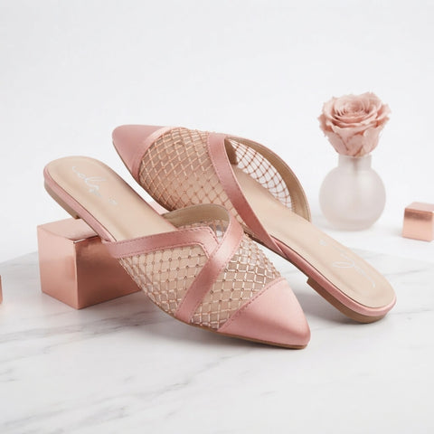 Diamond Cut Mule - Pink