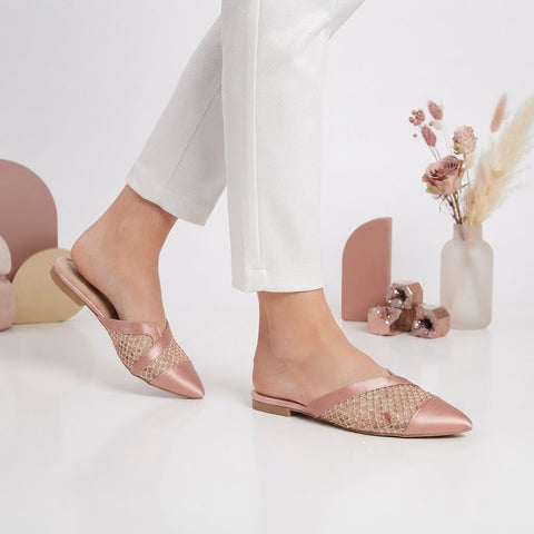 Diamond Cut Mule - Pink