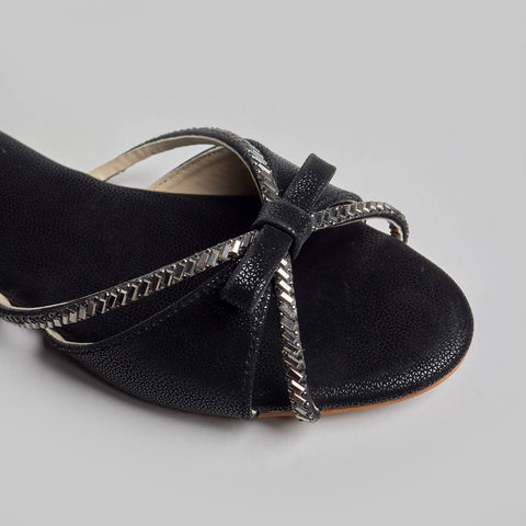 Diamond n Bow Slides - Black