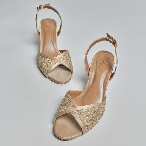 Dream Weave Heels-Gold