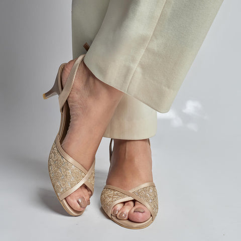 Dream Weave Heels-Gold