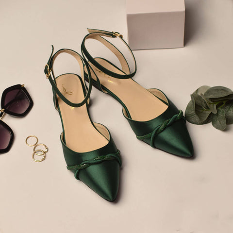 Emerald Gem Pointed Mule