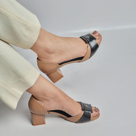 Everyday Peep Toe  Heels-Brown