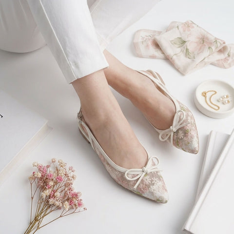 Flower Mesh Mule - White